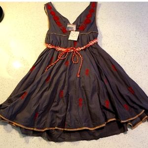 NWT RARE Vintage Free People Ruffle Mini Dress